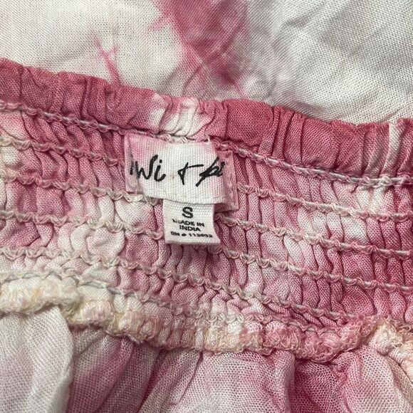 Kiwi & Punch Small Pink Tie Dye Off Shoulder Ruffle Crop Top Beach Boho Coastal - Picture 5 of 6